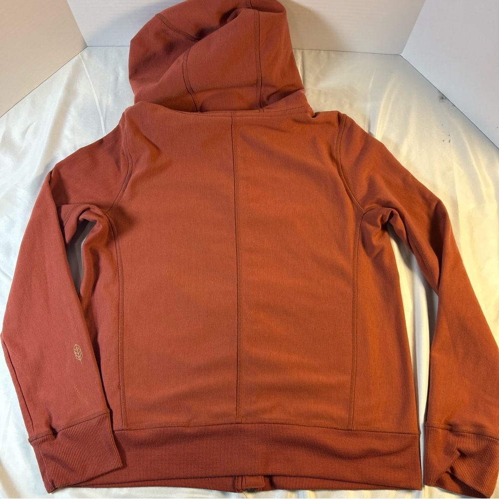 Indygena Women’s Long Sleeve, Hooded Rust Orange Hooded Fleece Sweatshirt,SizeM - Picture 16 of 16